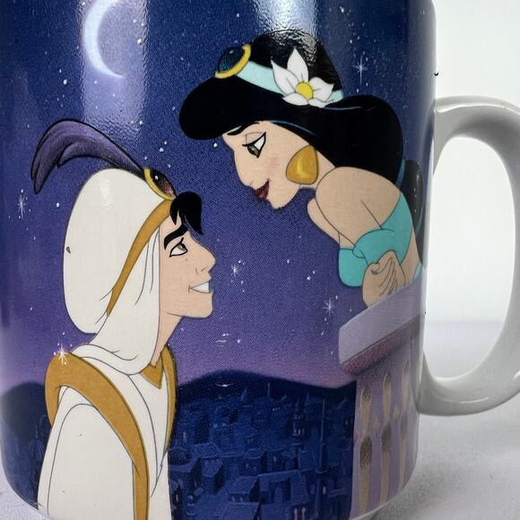 Disney Store Aladdin Coffee Cup Mug Animated Movie 90’s Genie Blue - Picture 9 of 12
